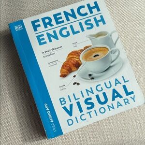 Barnes & Noble French English Bilingual Visual Dictionary - Blue and White
